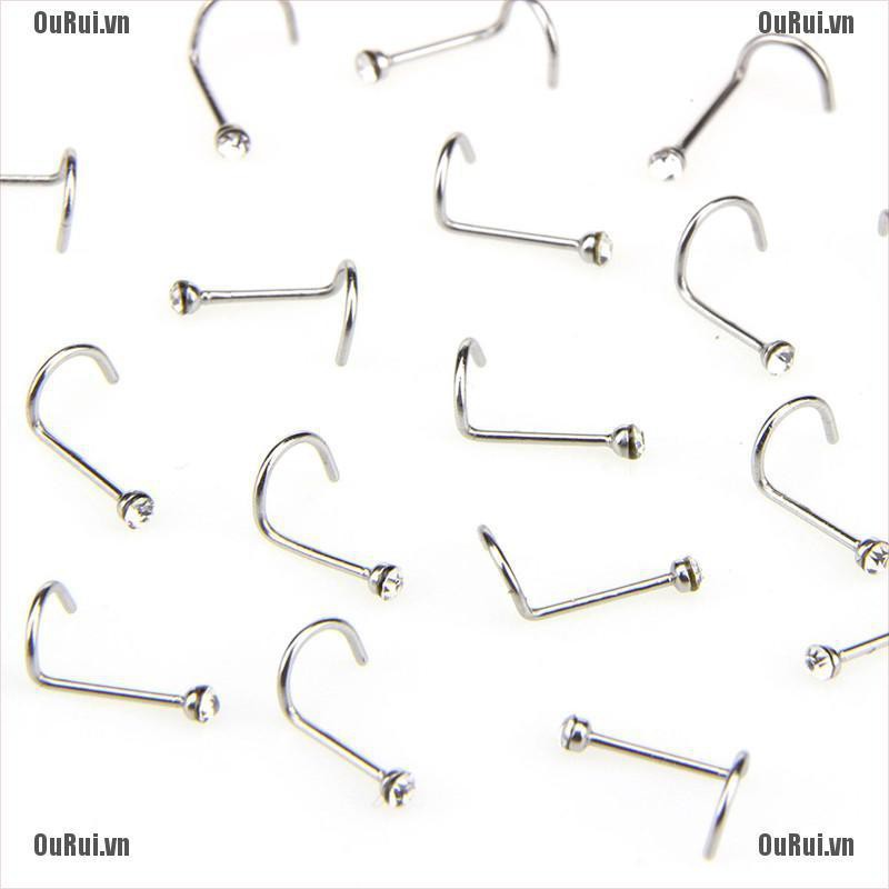 Set 20 Khuyên Mũi Đính Đá Pha Lê Cá Tính