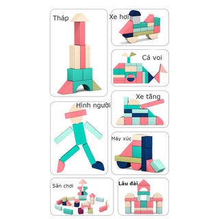 Bộ xếp hình bằng gỗ mô hình thành phố trẻ em