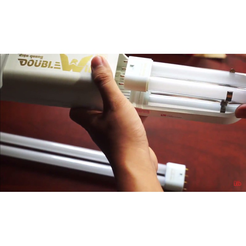 FREE SHIP Bộ đèn Led Doublewing Điện Quang ĐQ Thủy Tinh 12x2, 18x2 Hàng Chính Hãng