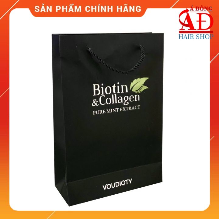 TÚI GIẤY NHÃN HIỆU BIOTIN COLLAGEN ĐỰNG DẦU GỘI XẢ MỸ PHẨM (MÀU ĐEN)