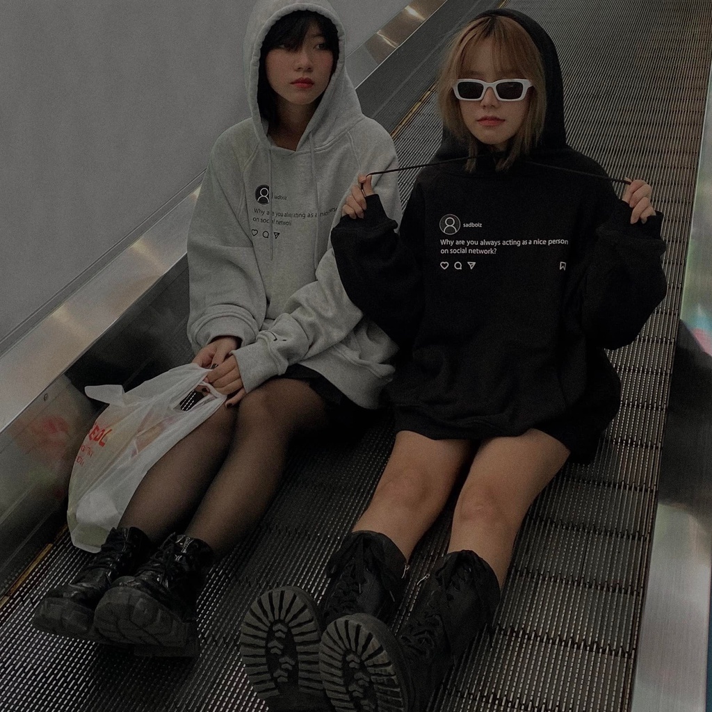 Áo Khoác Hoodie SADTAGRAM BLACK & GREY