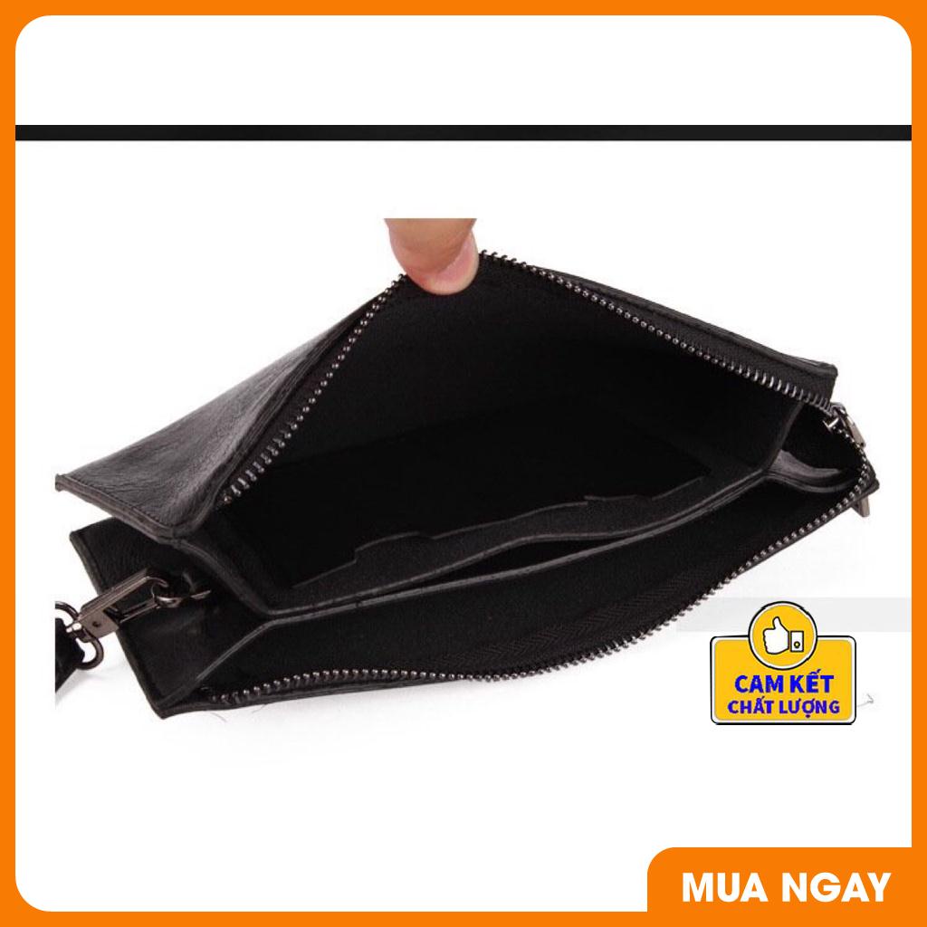 Ví Bóp Dài Da Mềm Đẹp Cầm Tay Nam Nữ Cao Cấp Kiểu Dáng BULUO 1 Ngăn Khóa Thành 2 Ngăn Lớn Kèm Dây Đeo Thời Trang ST955
