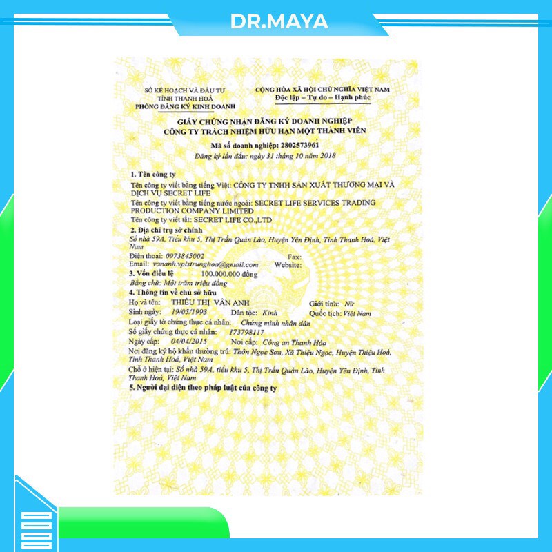 Dầu húng chanh lên men Minion Gold Dr.Maya thể tích 30ml