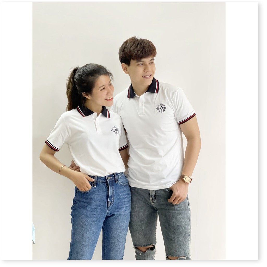 ÁO THUN NAM NỮ TRẮNG,THIẾT KẾ VIỀN CỔ VÀ TAY ÁO,CHẤT LIỆU VÃI THUN SIÊU MÁT THỜI TRANG MỚI KME