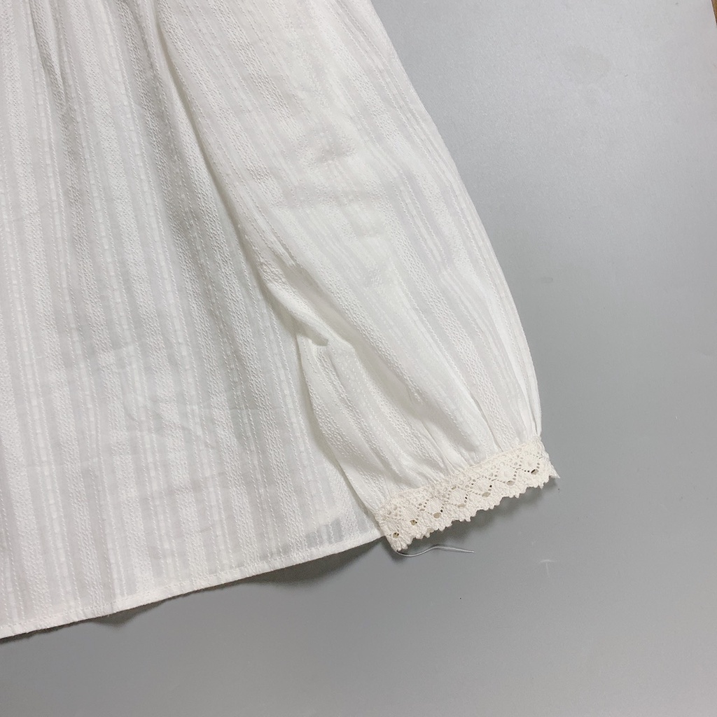 Áo kiểu nữ-áo sơ mi nữ dáng babydoll màu trắng phối ren xinh hàng Quảng Châu cao cấp A536 SUTANO | BigBuy360 - bigbuy360.vn