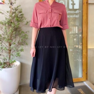 CHÂN VÁY VOAN ĐEN BIGSIZE DÁNG DÀI - IZYBYNHI