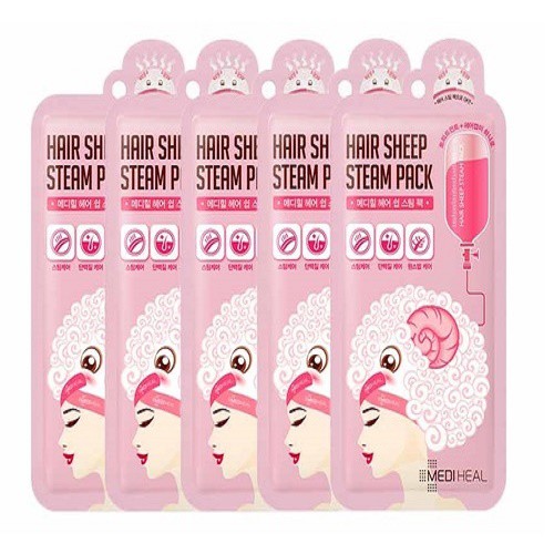 Combo 5 Mặt Nạ Hấp Tóc Phục Hồi, Nuôi Dưỡng Tóc Mềm Mượt Mediheal Hair Sheep Steam Pack