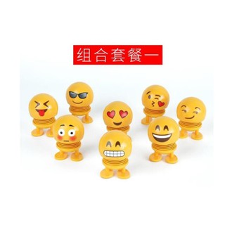 Combo 5 thú Nhún Emojji con lắc lò xo - Siêu Chất - Siêu Vui Emoji để trên oto, để bàn