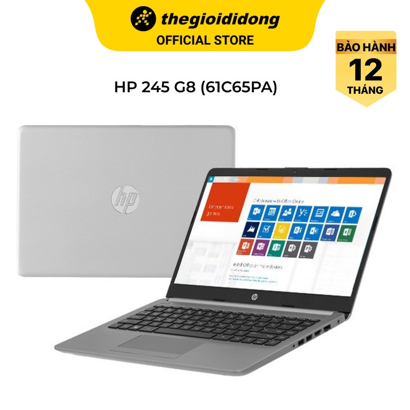 Laptop HP 245 G8 R5 5500U/8GB/256GB/14"F/Win11/(61C65PA)/Bạc - Hàng chính hãng