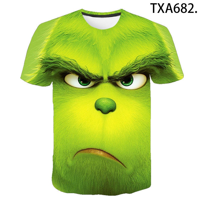 Áo Thun Tay Ngắn In Hình Grinch Streetwear 3D Thời Trang Mùa Hè Dành Cho Nam Và Nữ 2022