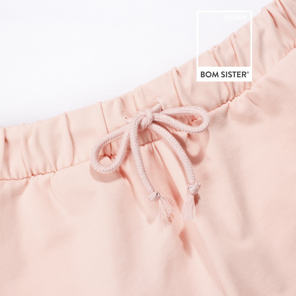 Quần Đùi Thể Thao Cotton Pha Màu Trơn Chân Gấp Viền BOM SISTER QD1819 | BigBuy360 - bigbuy360.vn