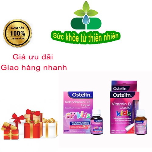 Ostelin Kids Vitamin D3 Liquid,Infan Drops.Bổ Sung Vitamin D3 Cho Bé Từ Sơ Sinh