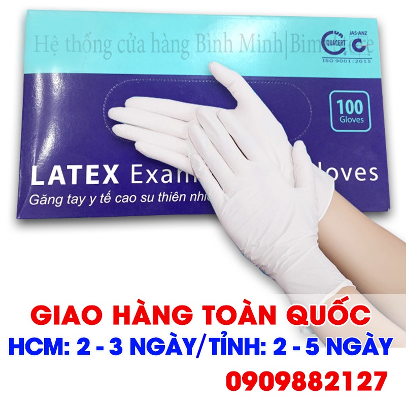 1 Hộp Găng tay y tế Latex-Gloves có bột