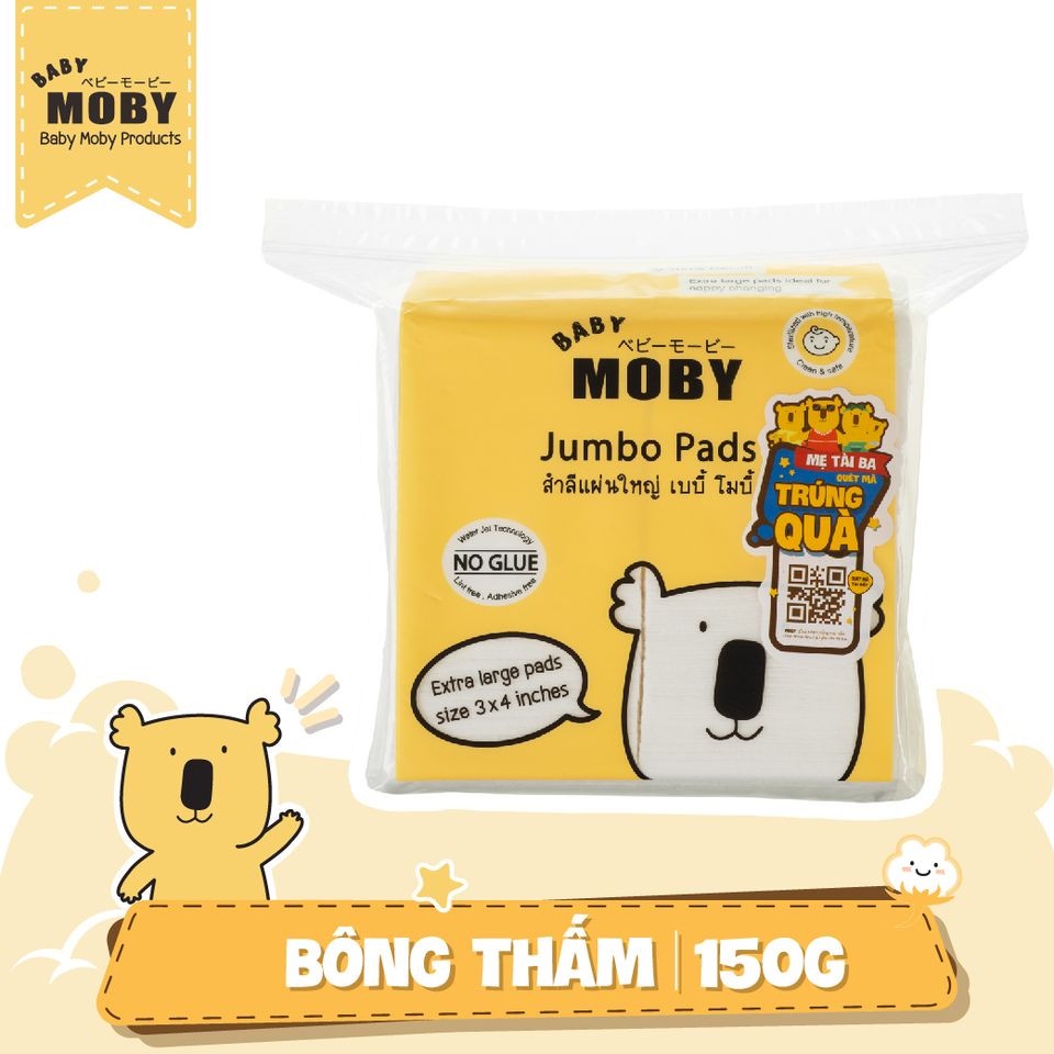 Bông thấm Baby Moby cỡ lớn cho bé (170g)