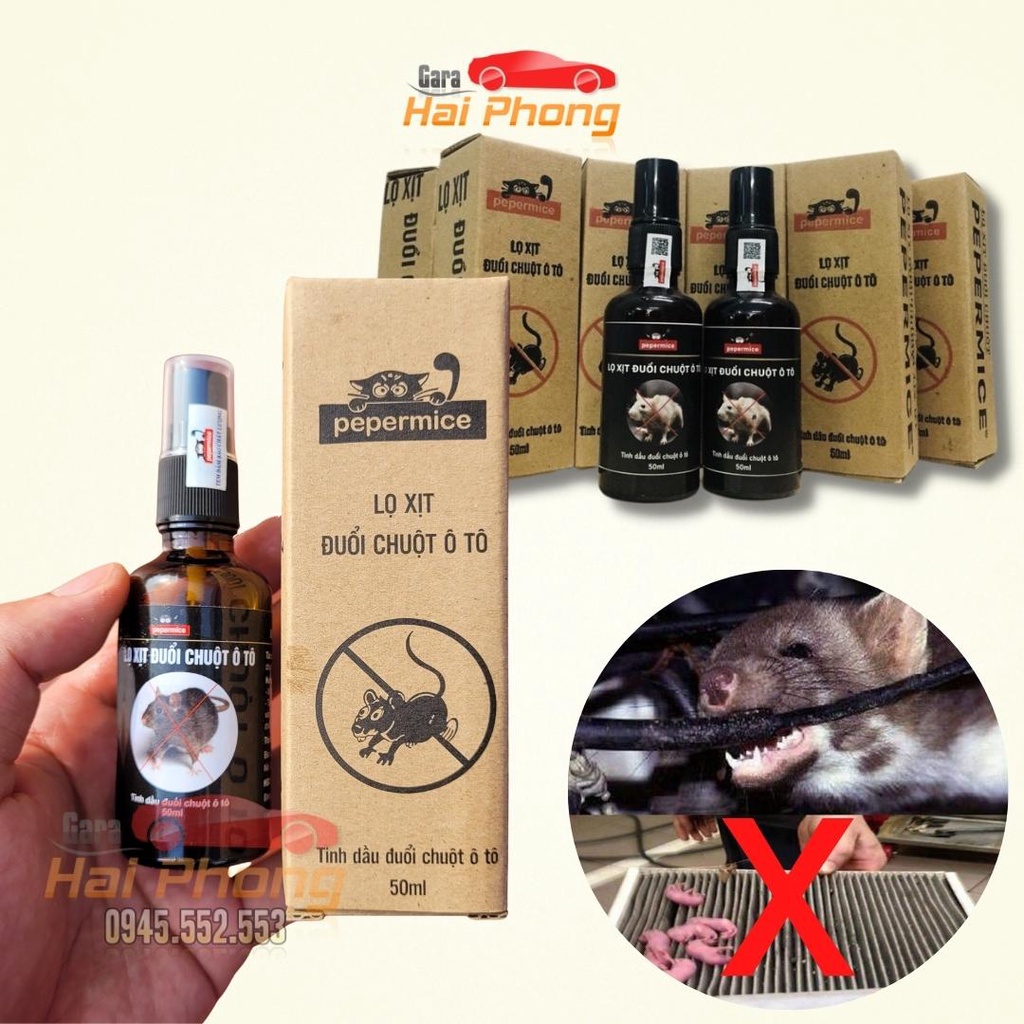 Tinh dầu chống chuột Pepermice dạng xịt khoang máy ô tô chống chuột hiệu quả