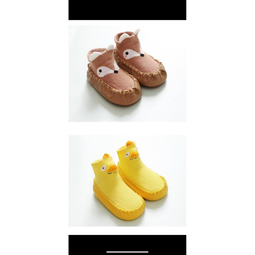 Tất giày tập đi hình thú cho bé 10-12cm