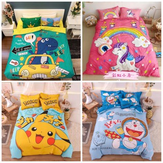Set chăn ga cho bé Cotton 100% - họa tiết hoạt hình 5D