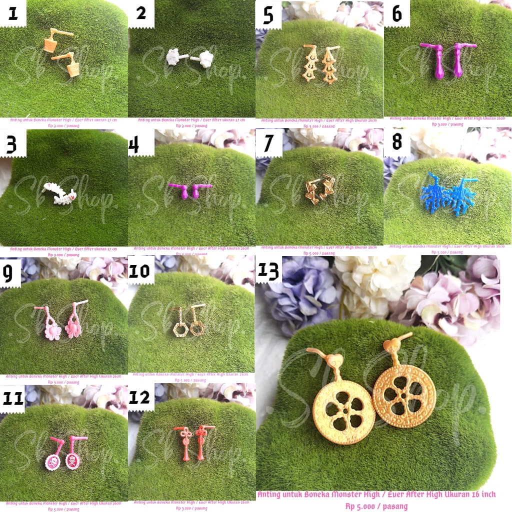 Aj 021- Bông Tai 1 Cặp - Trang Sức - Búp Bê - Búp Bê