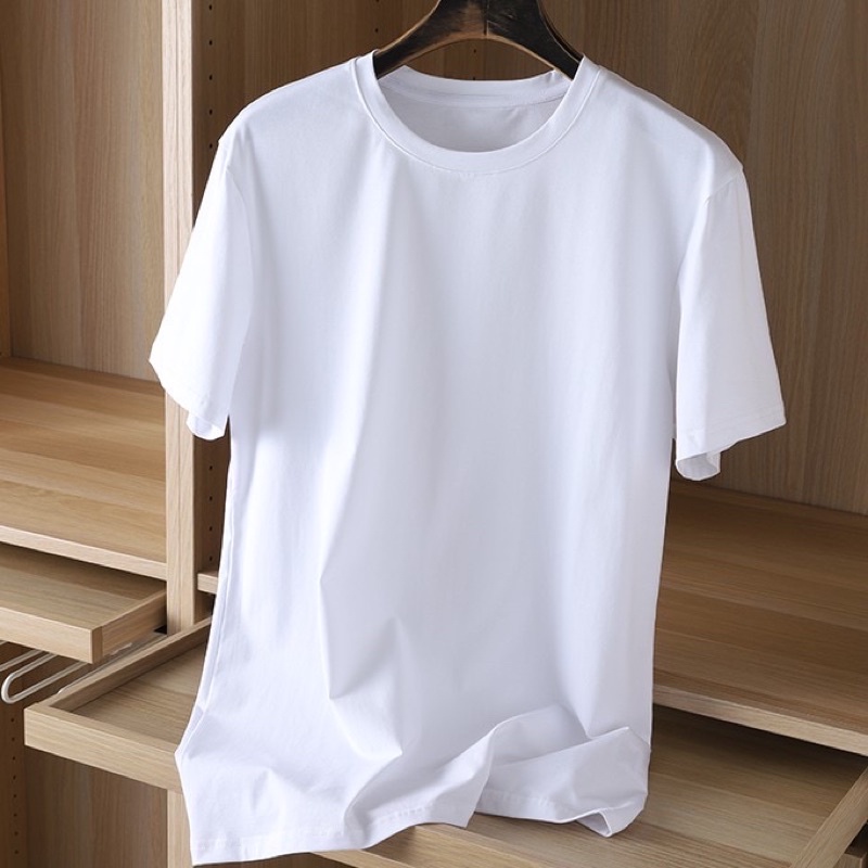 Áo Phông Trơn Cotton không cổ DUDE Tee tay ngắn fullsize 40-100kg