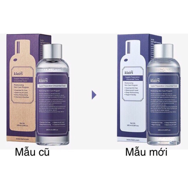 Nước Hoa Hồng Klairs Supple Preparation Unscented Toner 180ml + Bông Jomi 120 Miếng | BigBuy360 - bigbuy360.vn