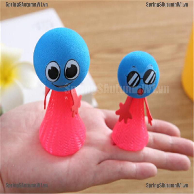 [Spring] 5Pcs Kids Bounce Ball Toys Educational Expressions Push Down Hip Hop Jump Dolls [VN]