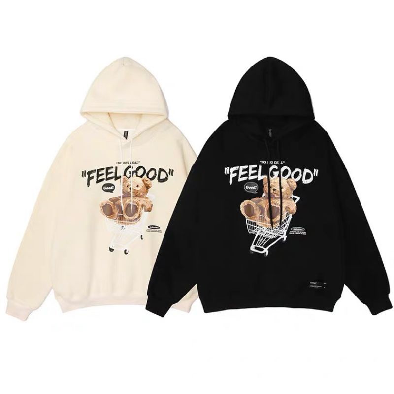 áo hoodie feelgood chất liệu nỉ bông dày dặn ép decan cao cấp