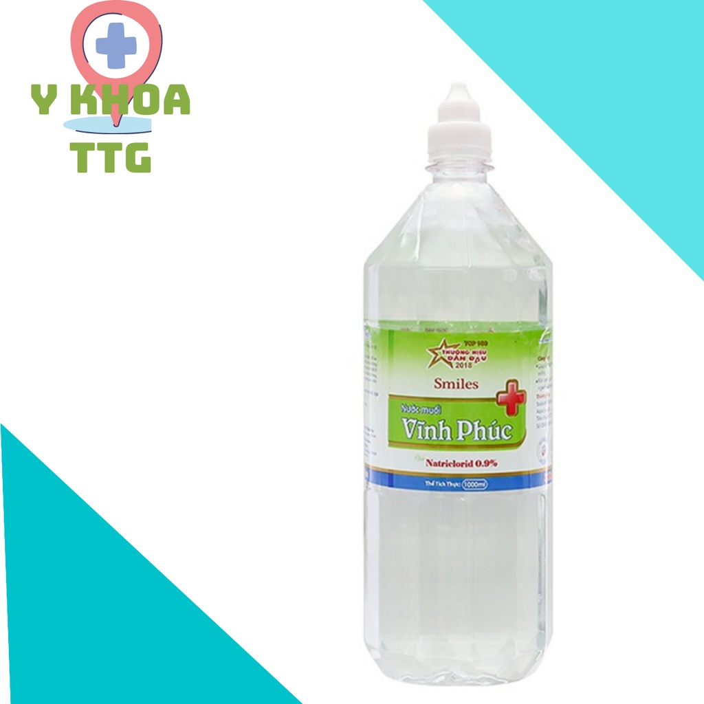Nước Muối Sinh Lí Vĩnh Phúc Natri Clorid 0.9% 1000Ml Loại Bỏ Vi Khuẩn