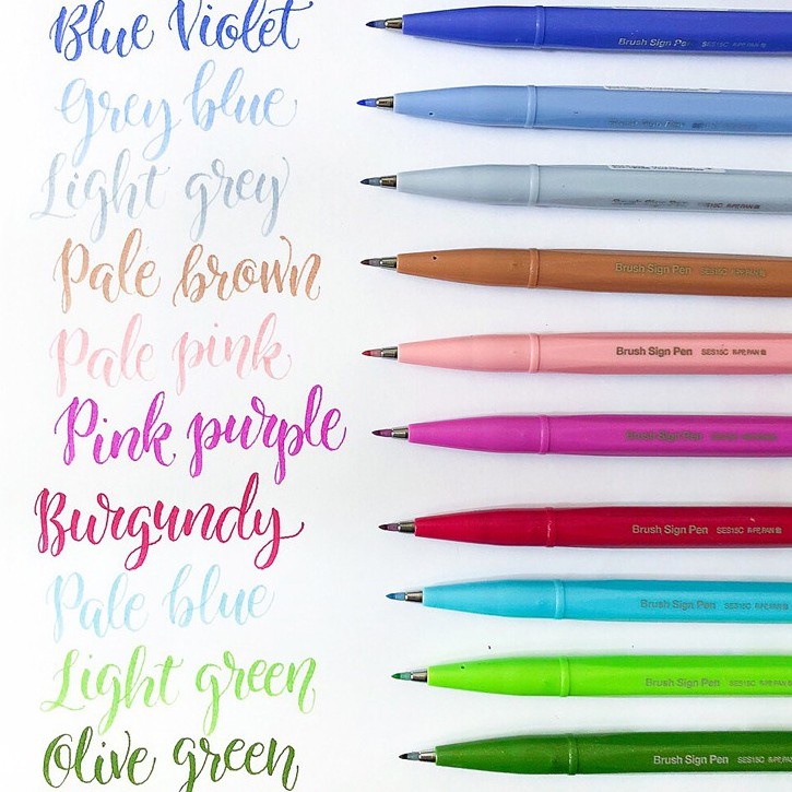 [CRABIT DEAL] Bút Pentel Fude Touch Brush Sign - Bút lông viết Calligraphy - Tone Pastel