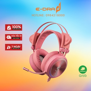 Tai nghe gaming e-dra eh412 pro/dareu 722x- cổng usb - led rgb- màu hồng cực đẹp - âm thanh 7.1 - bảo hành 1 năm