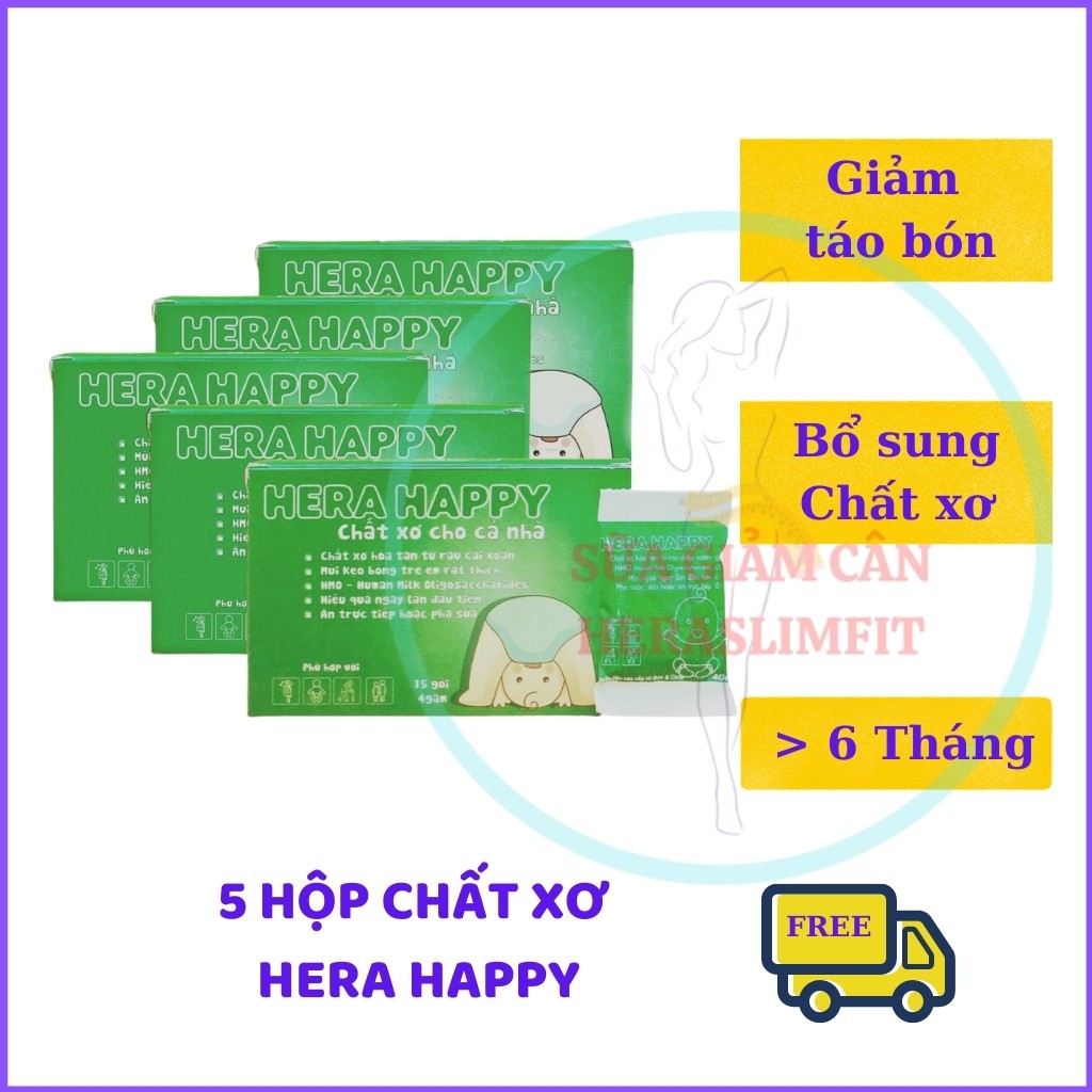 Chất Xơ HERA HAPPY CX03 - Bổ Sung Chất Xơ - Chất Xơ Hòa Tan - Hỗ Trợ Táo Bón hiệu Quả ( 05 HỘP)