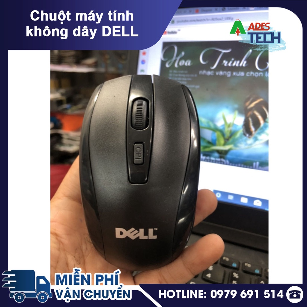 Chuột máy tính không dây DELL- Lướt Nhẹ Êm Ái, Cầm Vừa Tay - Bảo hành chính hãng