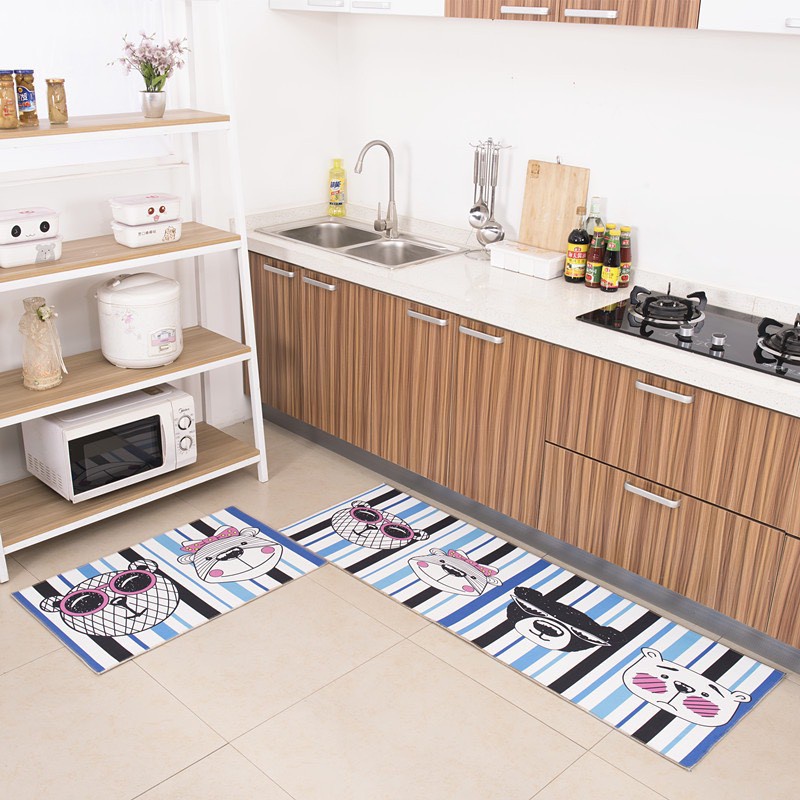 Thảm bếp 3D trang trí nhà bếp phòng ngủ (40*60 + 40*120 cm) cao cấp cao su chống trượt  88201 Đức Tài Store