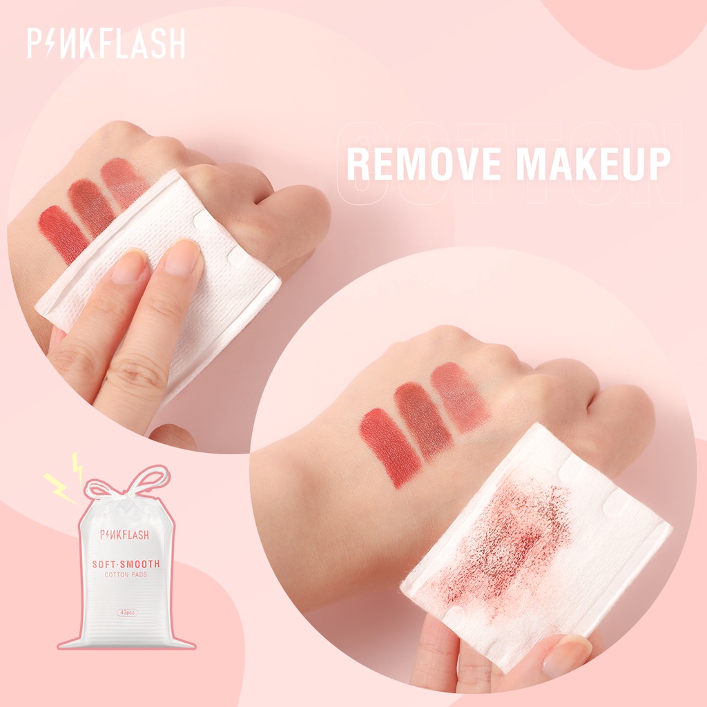 Bông tẩy trang PINKFLASH 100% Cotton kết cấu tự nhiên mềm mịn