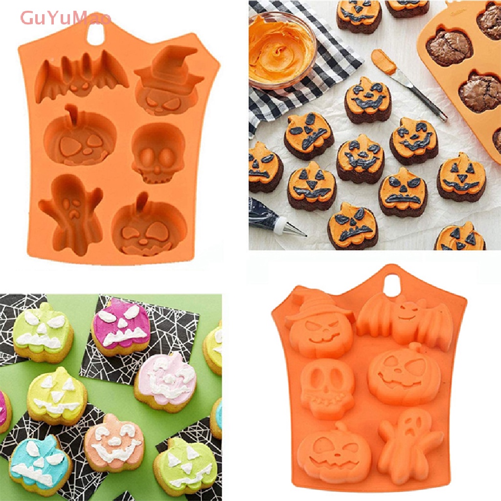 Khuôn Làm Bánh 6 Ngăn Hình Dơi Bí Ngô Halloween