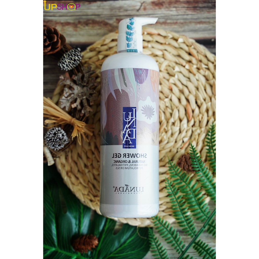 Sữa tắm hương nước hoa Pháp Lunada Natural &amp; Organic Shower Gel - 500ml Dạng Gel