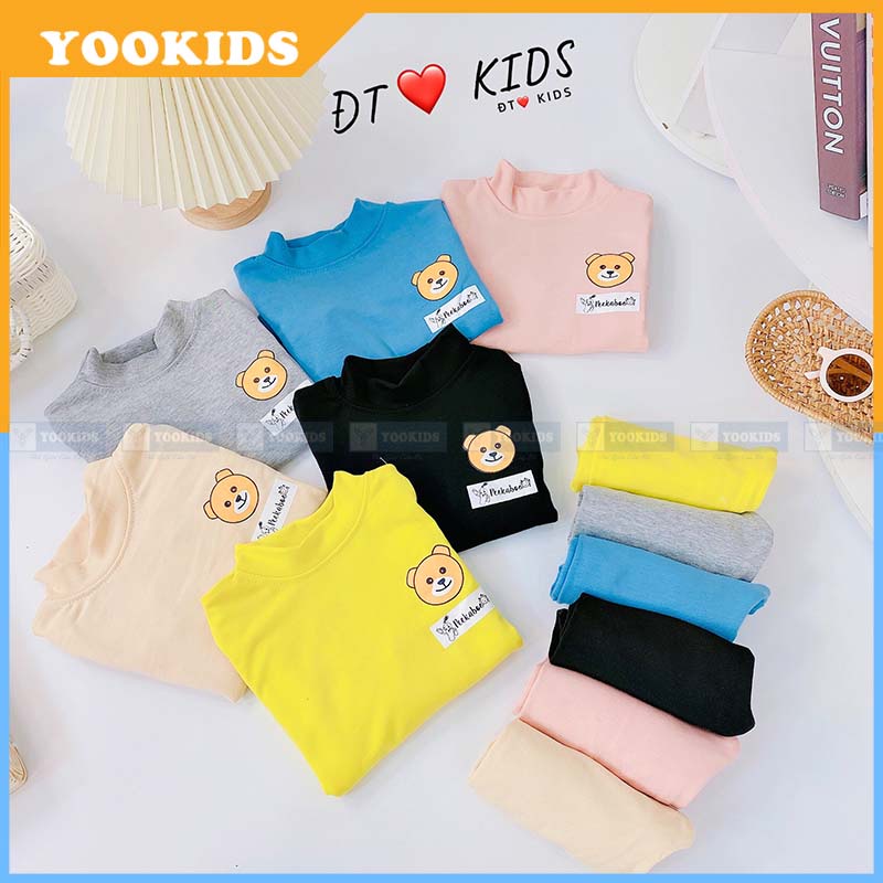 Quần áo thu đông cho bé YOOKIDS chất cotton zip hàn co giãn 4 chiều và giữ ấm cực tốt cho bé trai bé gái 1 2 3 4 tuổi