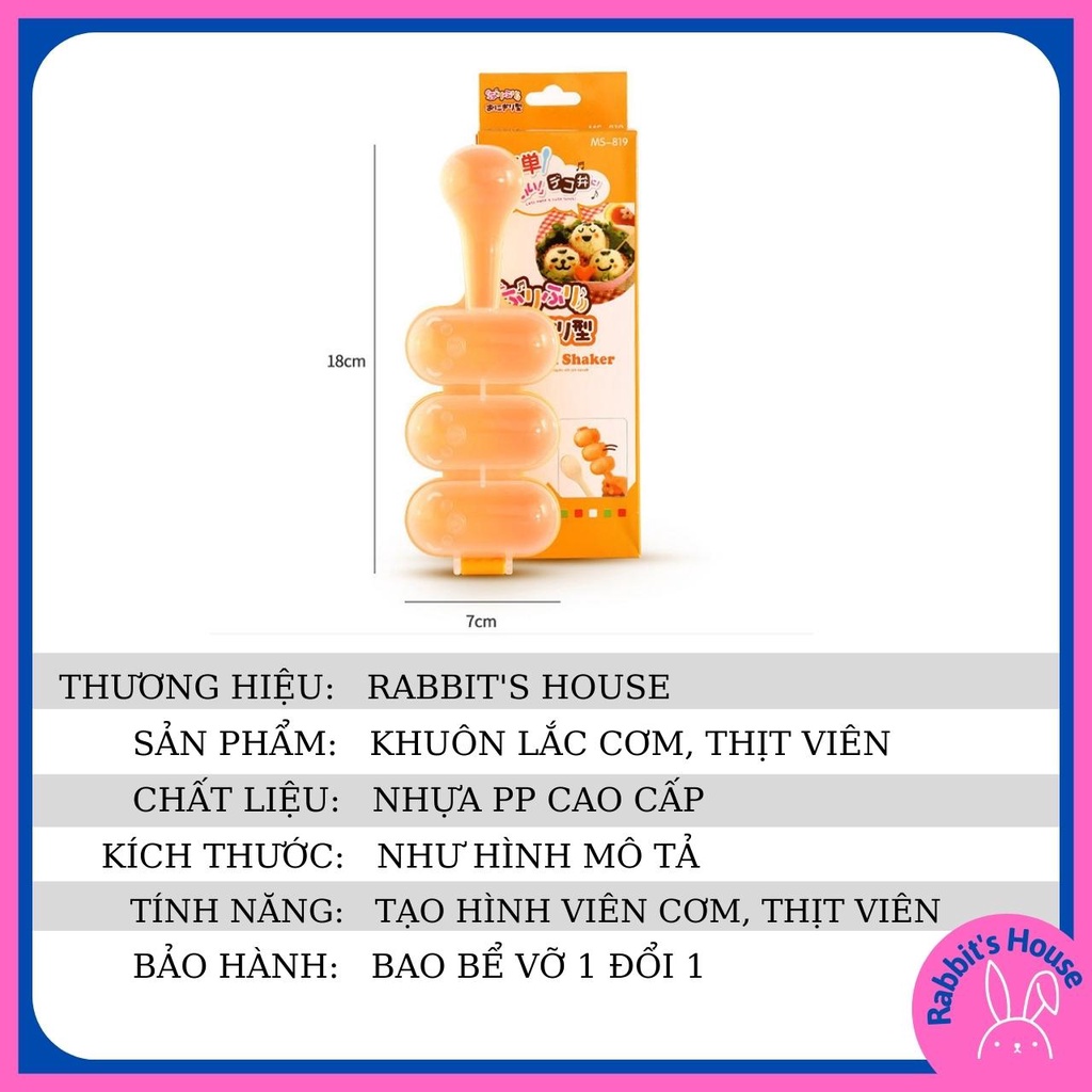 [Tặng kèm thìa ] Khuôn Lắc Cơm Tạo Hình Cơm Nắm Cho Bé Ăn Dặm, Khuôn Làm Cơm Nắm Bento