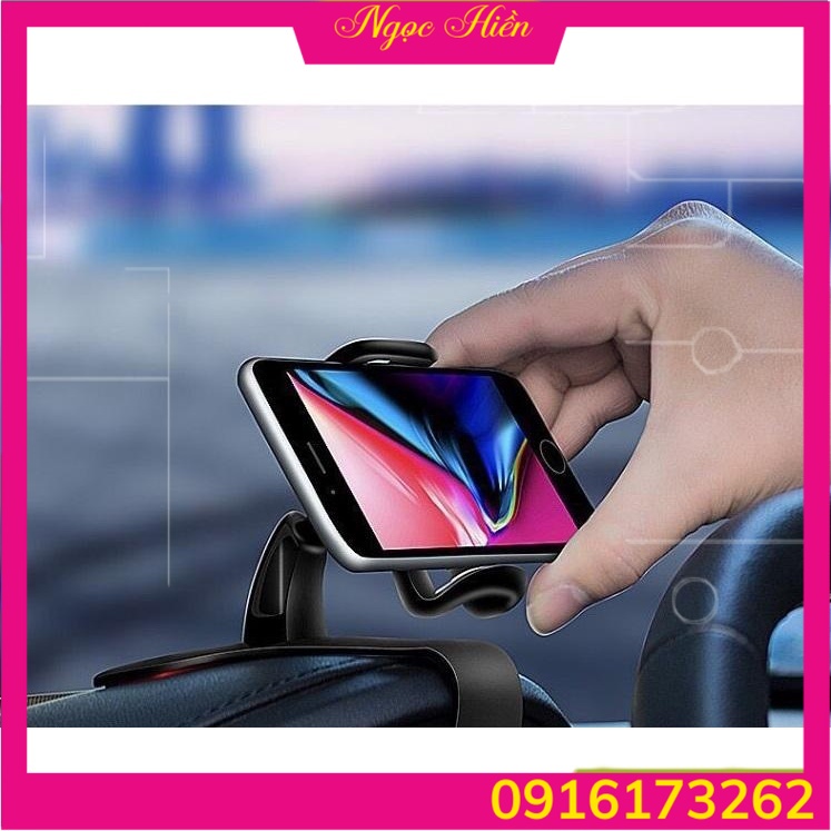 GD62 - Giá đỡ kẹp điện thoại vô lăng để trên xe hơi ô tô xoay 360 độ chống rung treo đa điểm trên taplo NH262