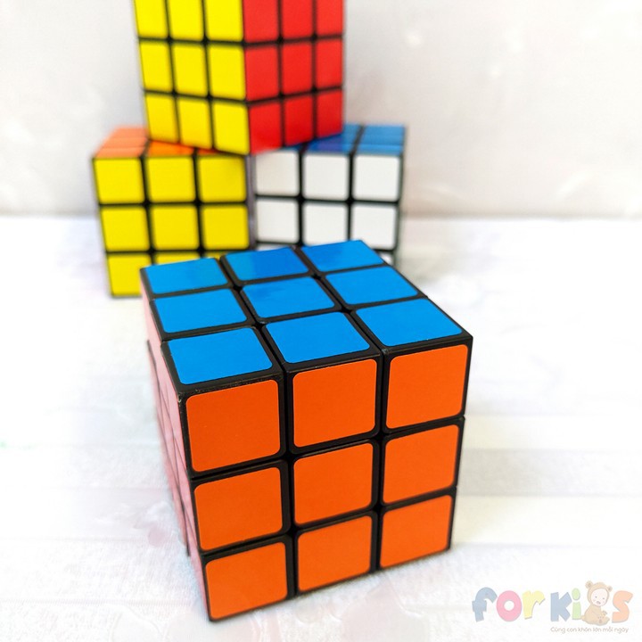 Rubik 3x3 viền đen, đồ chơi phát triển trí tuệ trẻ em