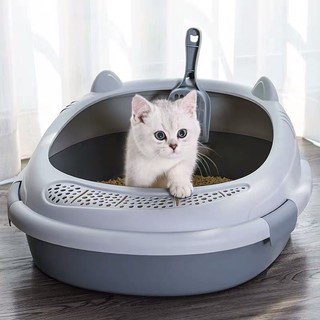 khay vệ sinh cho mèo hình tai mèo dễ thương(kèm xẻng) - supetshophn