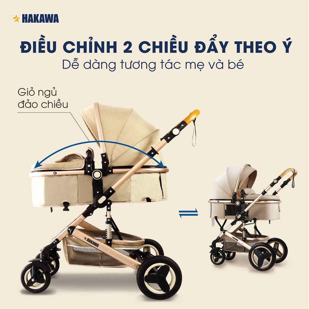 Xe Đẩy Cho Bé HAKAWA HK-B02 - Sản phẩm chính hãng - Bảo hành 3 năm