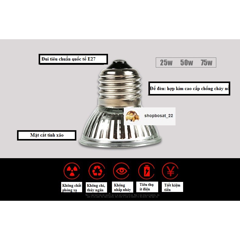 Đèn UVA+UVB 3.0, đèn sưởi nhỏ dùng cho bò sát thú cưng chính hãng Nomoypet