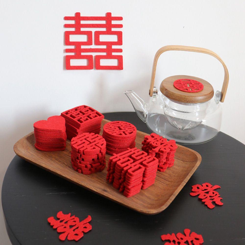 Set 150 Miếng Dán Hình Trái Tim Phong Cách Trung Hoa Dùng Trang Trí Đám Cưới