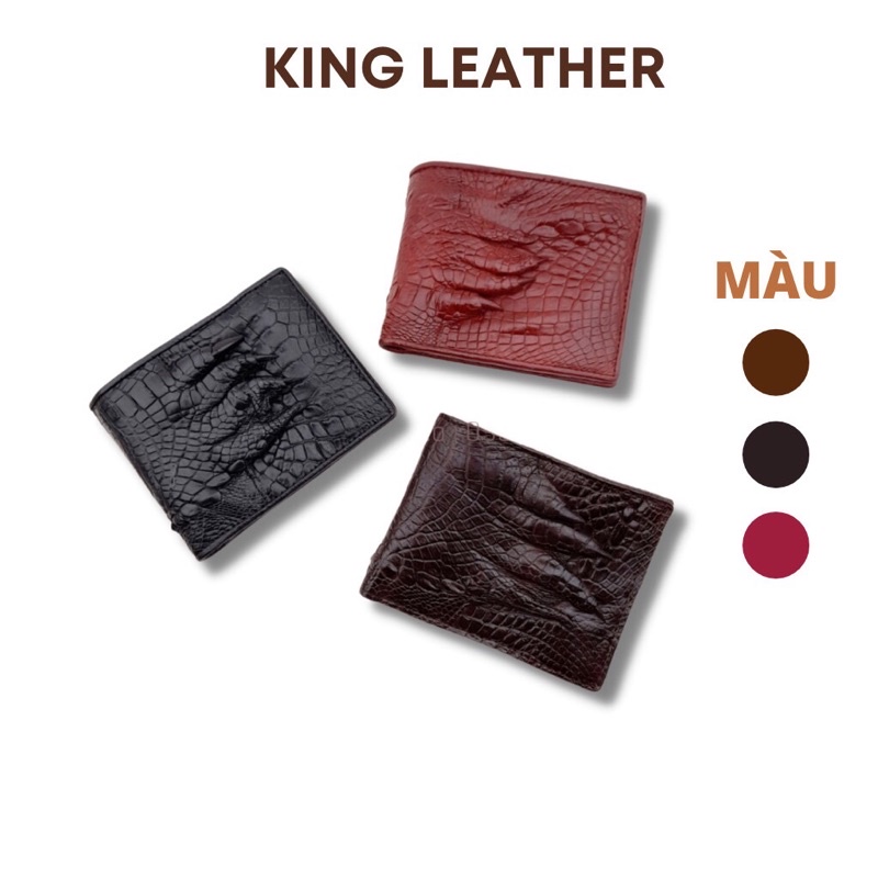 Ví Da Nam Cao Cấp 1 mặt móng cá sấu, Bóp nam móng cá sấu xịn, Bảo hành 24 tháng King Leather