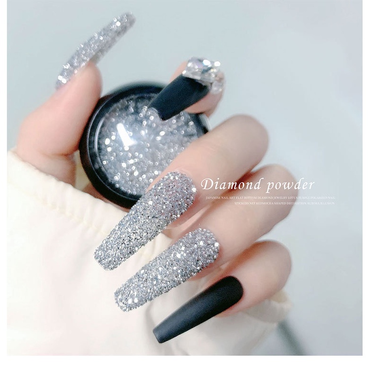 Hũ đá rắc nail kim cương Yapas 9gram , nhũ rắc nail diamond tinh thể lấp lánh chất liệu đá crytal trang trí móng tay