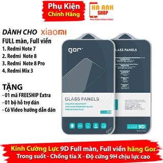 Kính Cường Lực 9D Redmi Note 7/Note 8/Note 8 Pro/Mix 3 hãng Gor cao cấp Full Viền