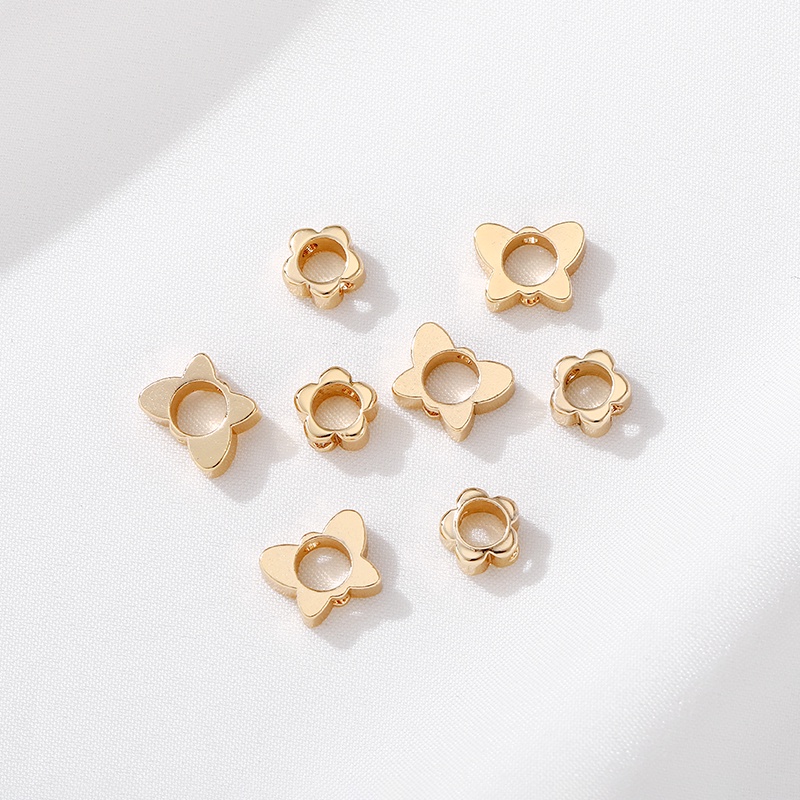 Set 14K Phụ Kiện Hình Bươm Bướm diy Dùng Trang Trí Vòng Tay/Vòng Cổ