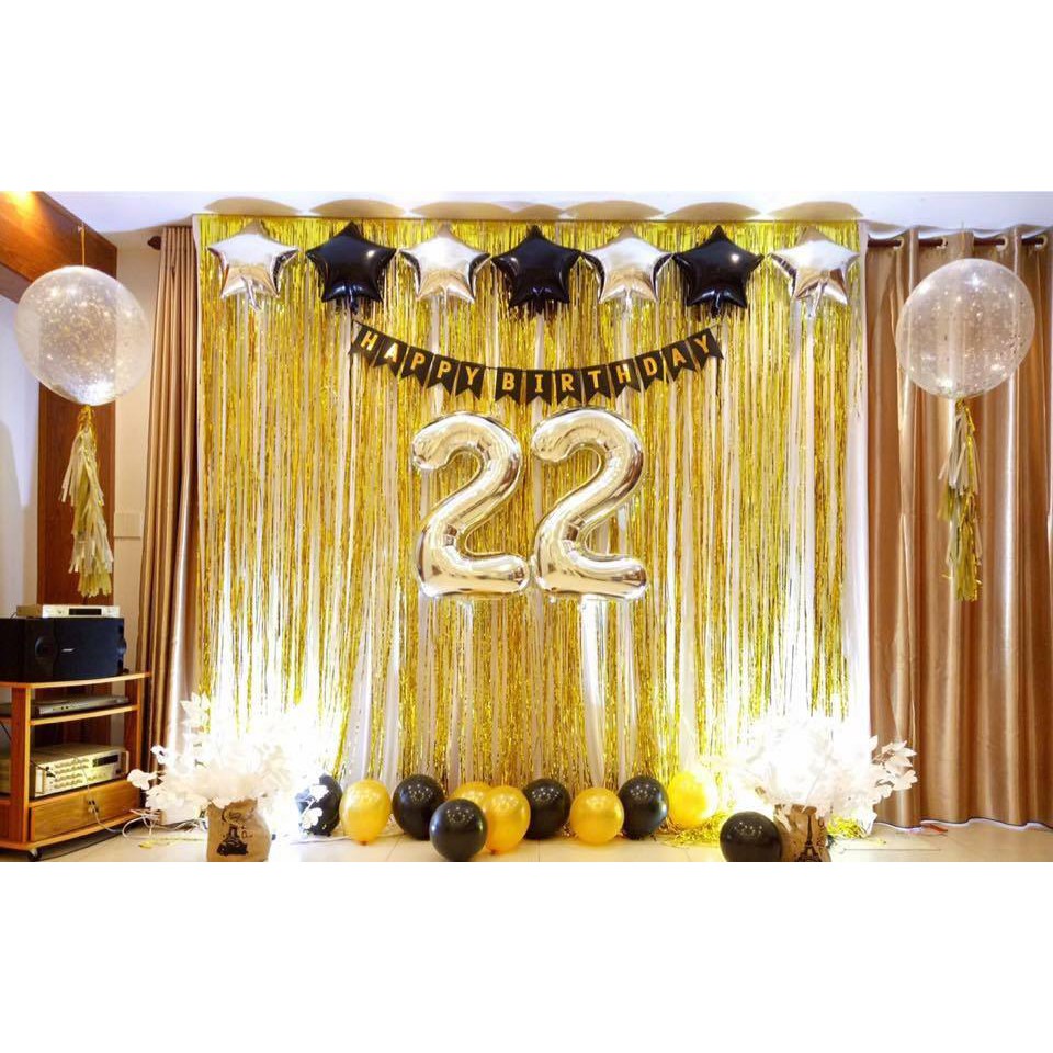 Rèm Kim Tuyến - Màu Bạc hoặc Vàng -khổ 1x2 m (trang trí background sinh nhật, livestream, đám cưới, khai trương,...)