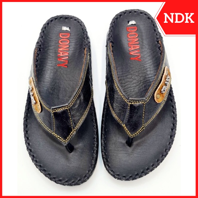 DÉP KẸP NAM DA BÒ THẬT 100% ĐÍNH KHUY CLASS BẮT MẮT N.KCLASS
