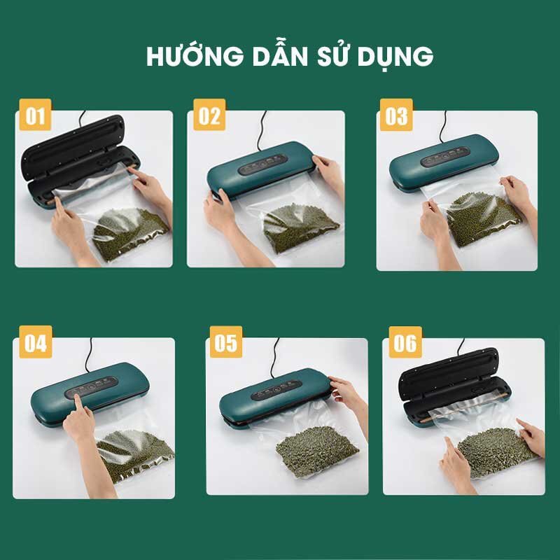 Máy Hút Chân Không Bảo Quản Thực Phẩm Hàn Tự Động ZK-3002 Cao Cấp- Chống Nước,Bảo Hành 6 Tháng Tặng kèm 10 Túi Bảo Quản